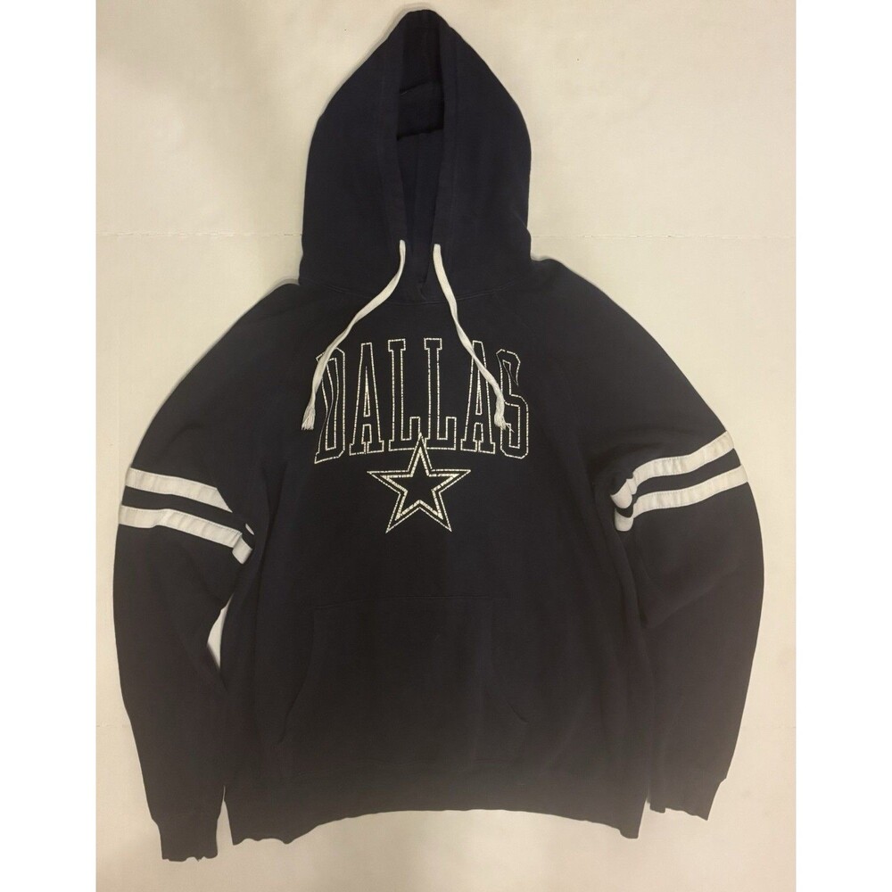 NFL Dallas Cowboys Pullover Hoodie Sweatshirt Black/White 2XL Football